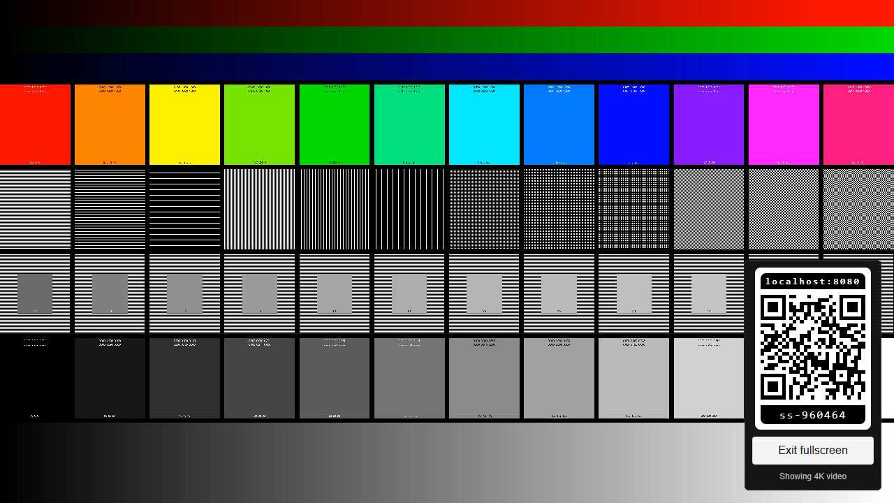 Video output test in fullscreen mode