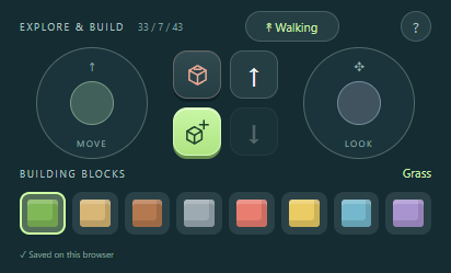 Portrait controls with movement, building, jump, look and eight block choices