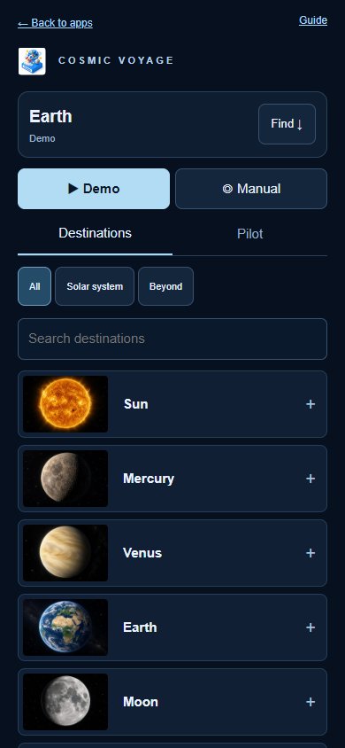 Cosmic Voyage phone controls