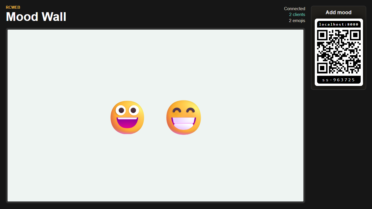 Mood wall with another room emoji added