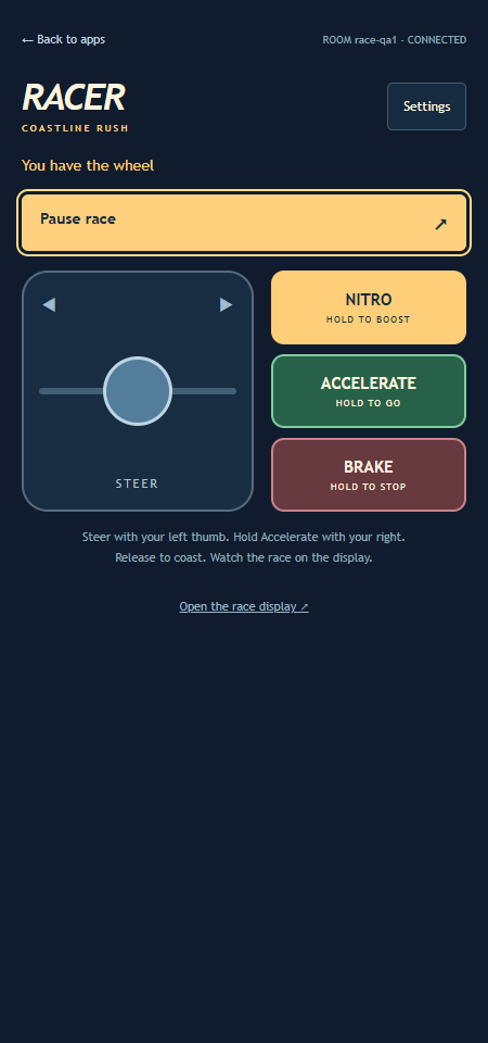 Racer phone controls